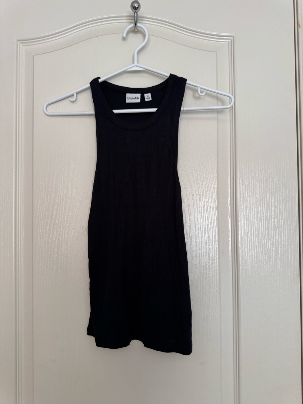 Aritzia Sundeh Navy Ribbed Tank Top